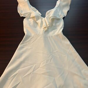 Elegant White Ruffle Dress